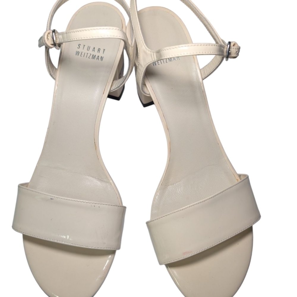 Stuart Weitzman Cream Strappy Sandals - Picture 7 of 8